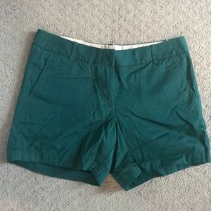 J Crew forest green cotton shorts